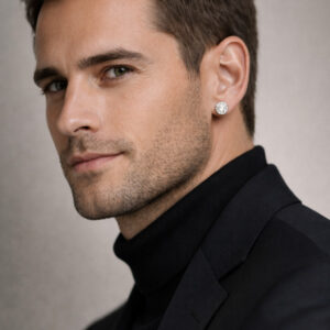 boucles d'oreille homme motif crane de mort