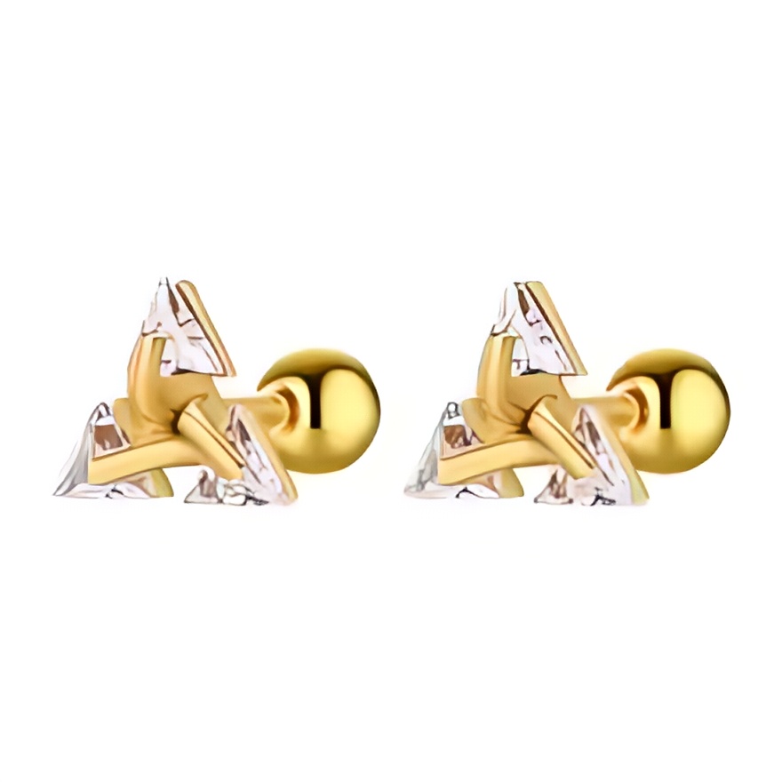 Boucles d’oreilles homme triangle en zircon – Image 3